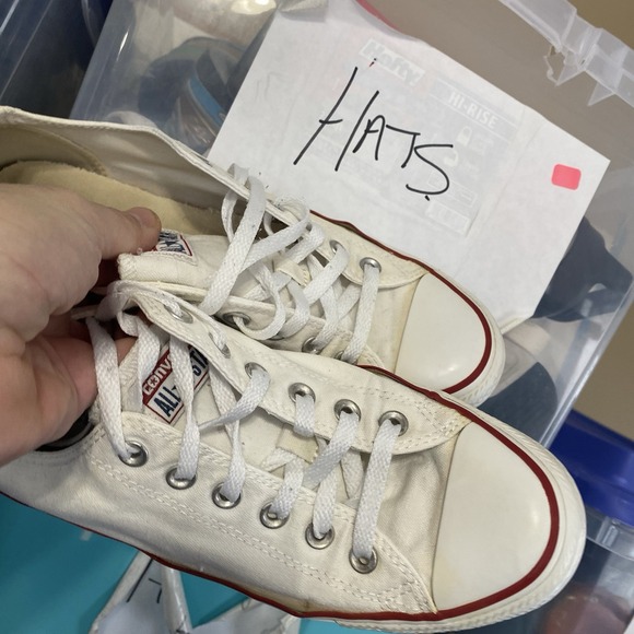 Converse Chuck Taylor All Star Low Top Shoes Womens Size 9 White Canvas Cleaned - Picture 14 of 14